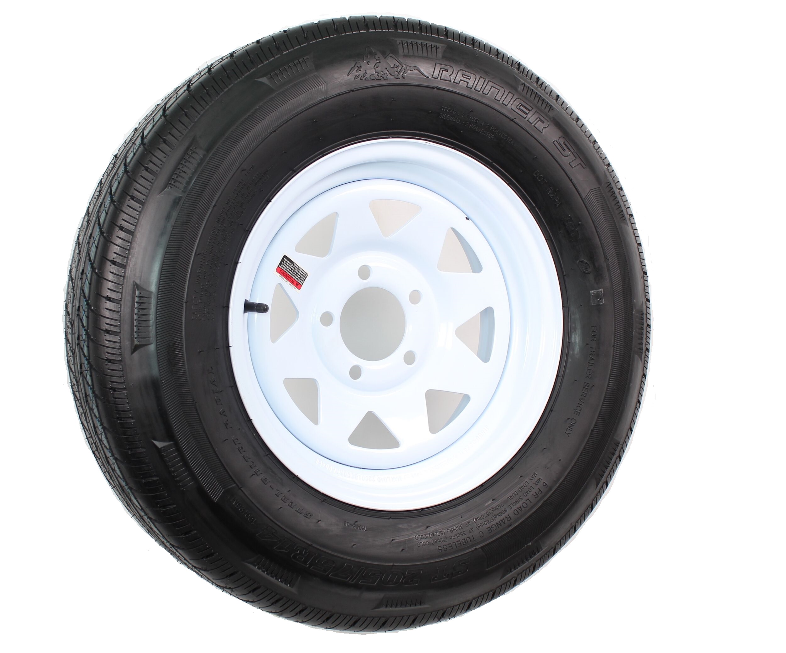 Motors eCustomrim Radial Trailer Tire and Rim ST205/75R15 15X5 54.5